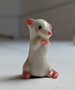 Tiny White rat figurine