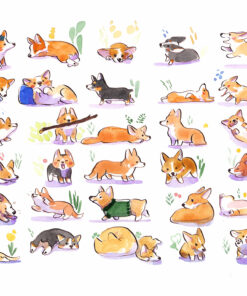corgi watercolor