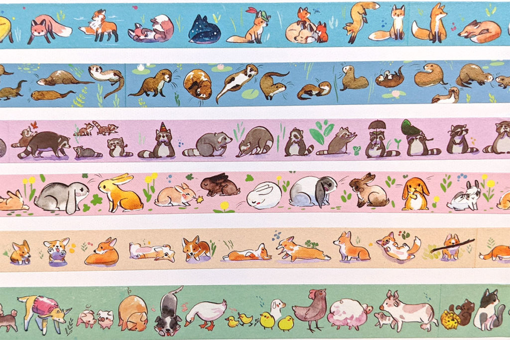 cute animal pattern washi tape