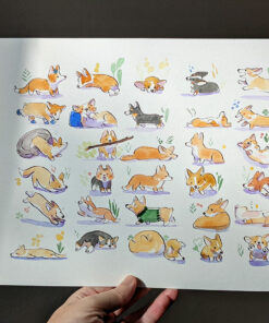 corgi watercolor