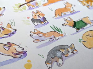 corgi watercolor