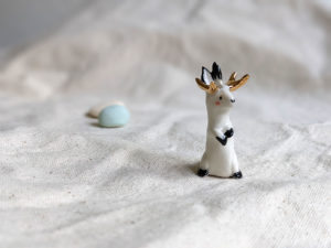 jackalope gold antlers figurine
