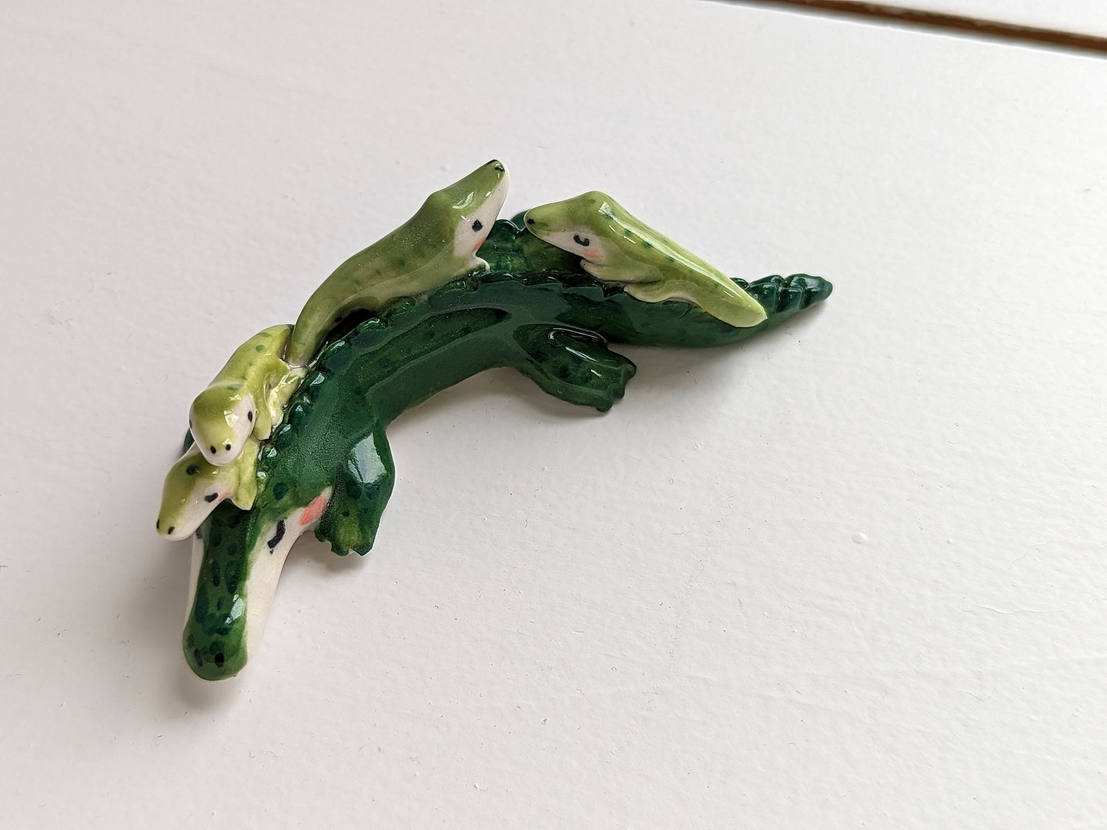 Porcelain Figurine - Crocodile Mama - Kness