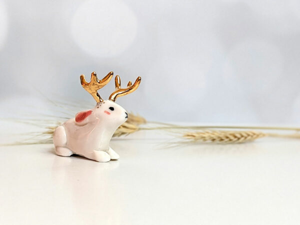 jackalope gold antlers figurine