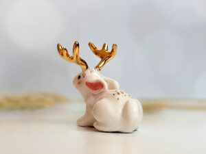 jackalope gold antlers figurine