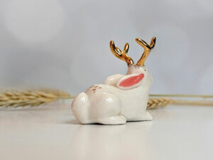 jackalope gold antlers figurine