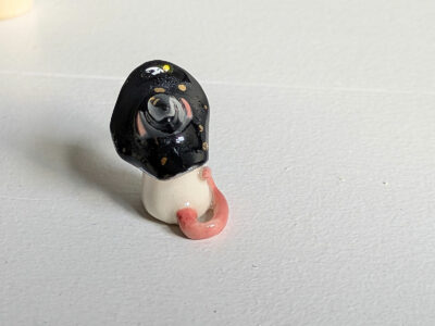porcelain witch mouse figurine