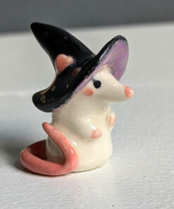 porcelain witch mouse figurine