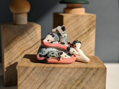 Porcelain Figurine - Sleeping Opossum Family - Image 7