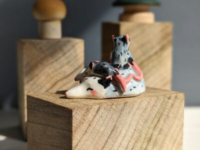 Porcelain Figurine - Sleeping Opossum Family - Image 6