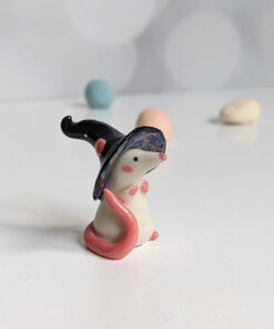 Porcelain Rat Witch Handmade Figurine