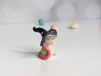 Porcelain Rat Witch Handmade Figurine
