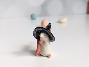 Porcelain Rat Witch Handmade Figurine