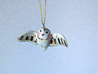 Pendentif chouette effraie dorée - Ailes - B – Image 2