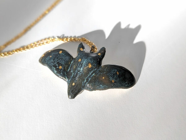 horned owl pendant porcelain