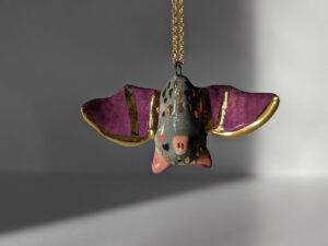 porcelain bat pendant