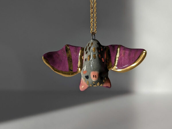 porcelain bat pendant