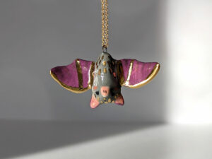 porcelain bat pendant