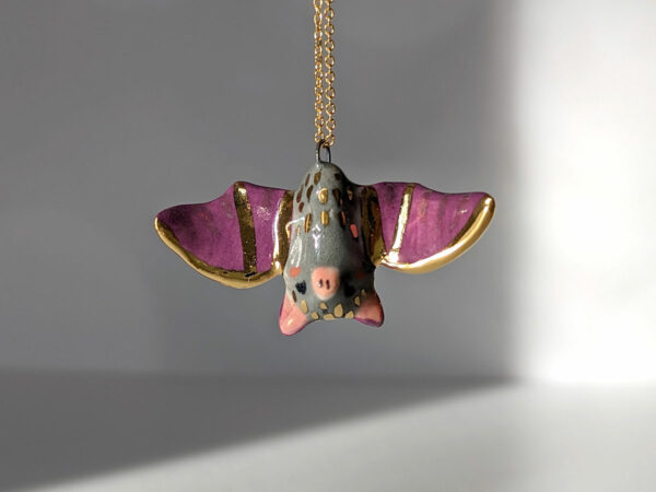 porcelain bat pendant