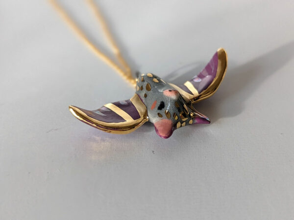 porcelain bat pendant