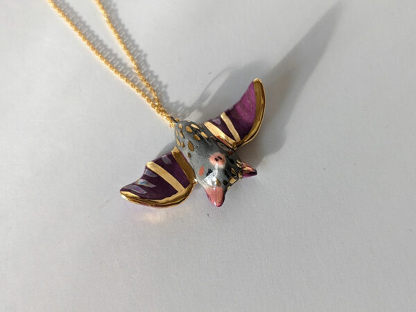 porcelain bat pendant