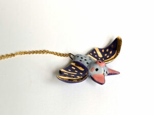 porcelain bat pendant