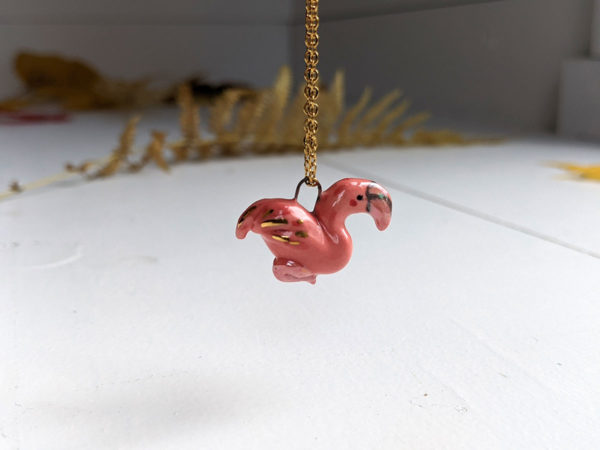 pendentif flamant rose