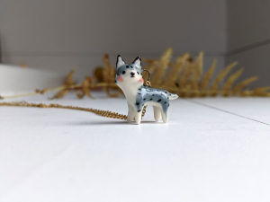 porcelain lynx pendant