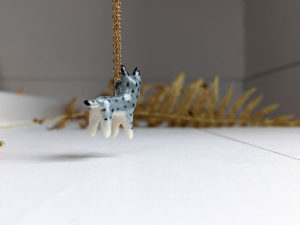 porcelain lynx pendant