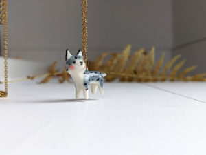 porcelain lynx pendant