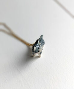 porcelain lynx pendant
