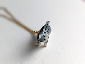 porcelain lynx pendant