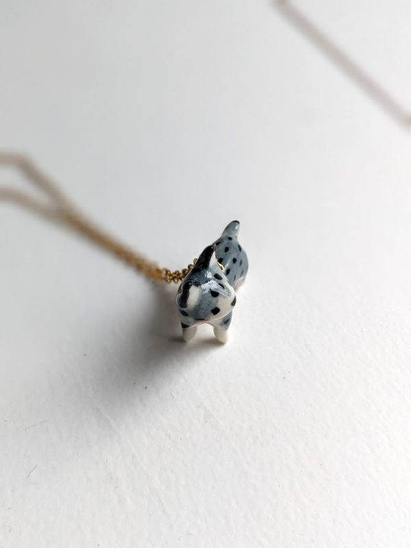 porcelain lynx pendant