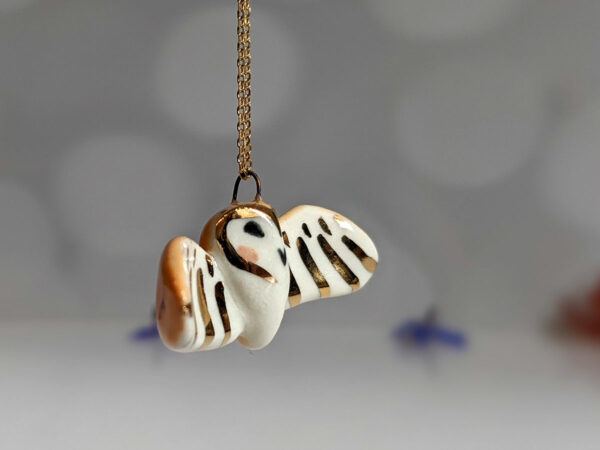 porcelain barn owl pendant