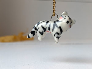 porcelain white tiger pendant