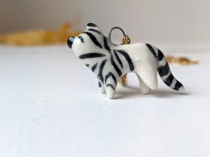 porcelain white tiger pendant