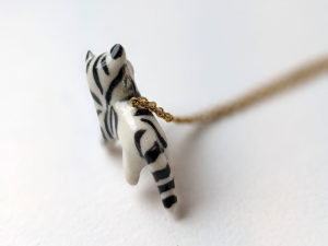 porcelain white tiger pendant