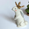 gold antlered jakcalope porcelain figurine