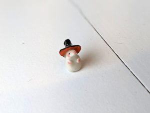 porcelain witch mouse figurine