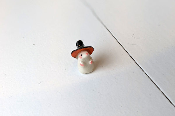 porcelain witch mouse figurine