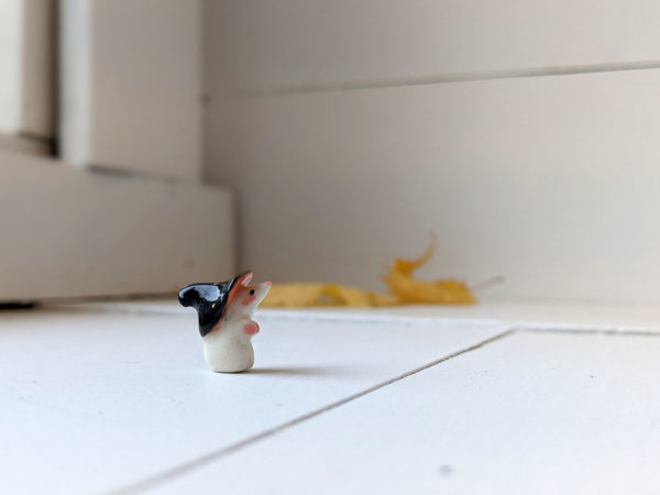 porcelain witch mouse figurine