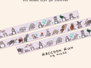 Animal Pattern Washi Tape - Raccoon