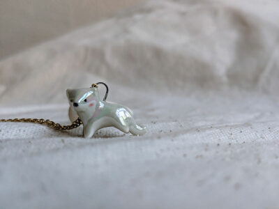 white panther pendant