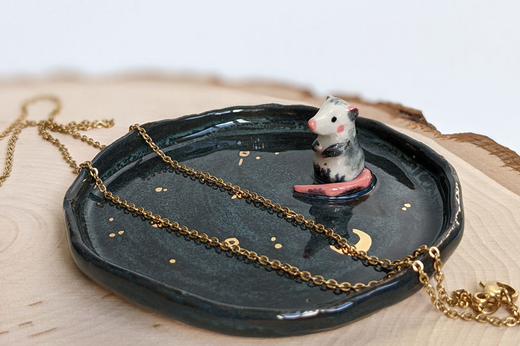 opossum jewelry dish