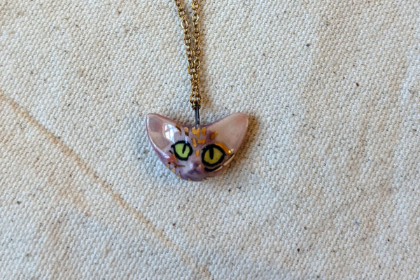 sphynx cat portrait pendant