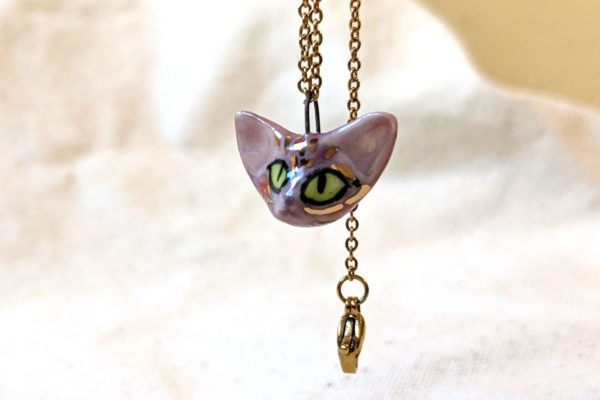 sphynx cat portrait pendant