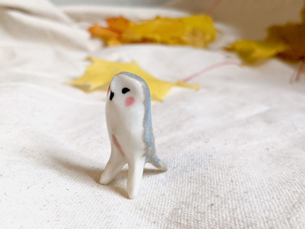 owl porcelain figurine chouette