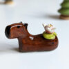 handmade ceramic figurine capybara lily pad