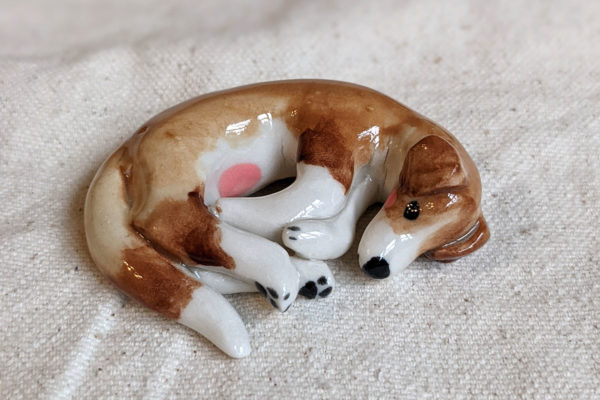 Figurine chien porcelaine