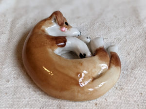 Figurine chien porcelaine